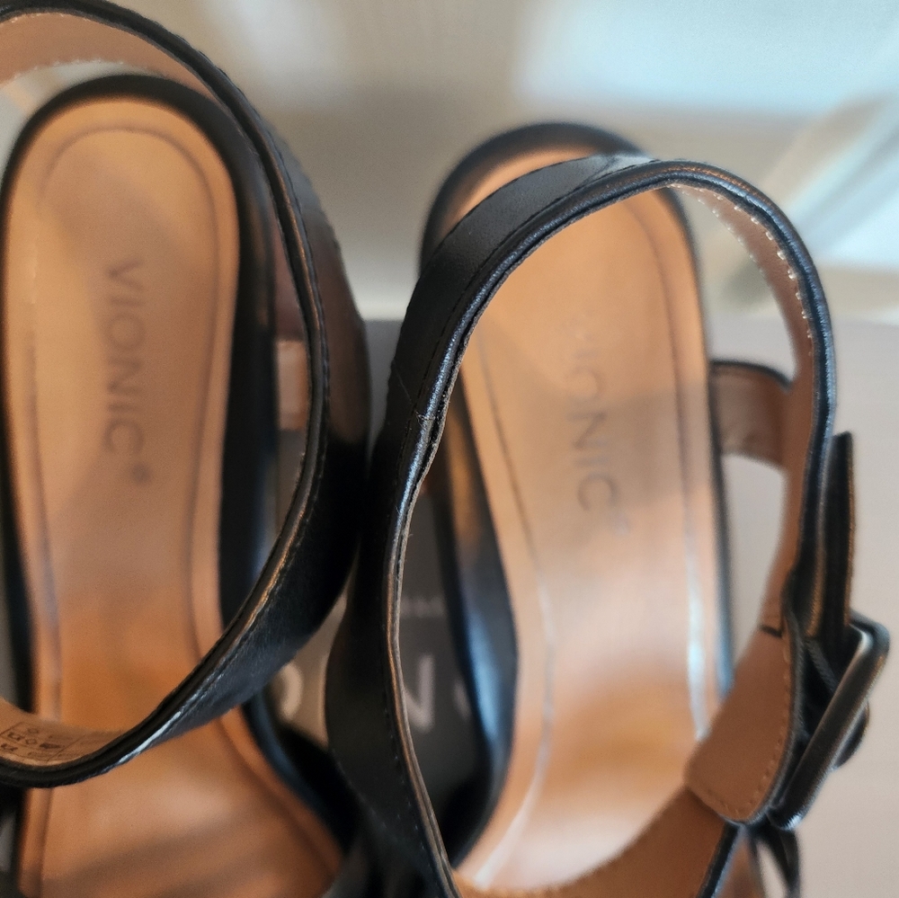 Womens Black Vionic Papaya Peony Nat Heel Sandals Size 8 BNIB - Picture 8 of 12
